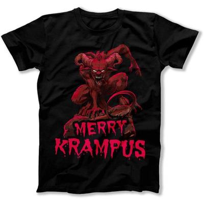 Retro Merry Krampus TShirt 100 Cotton ONeck Short Sleeve Summer Casual Mens Tshirt Size S3XL