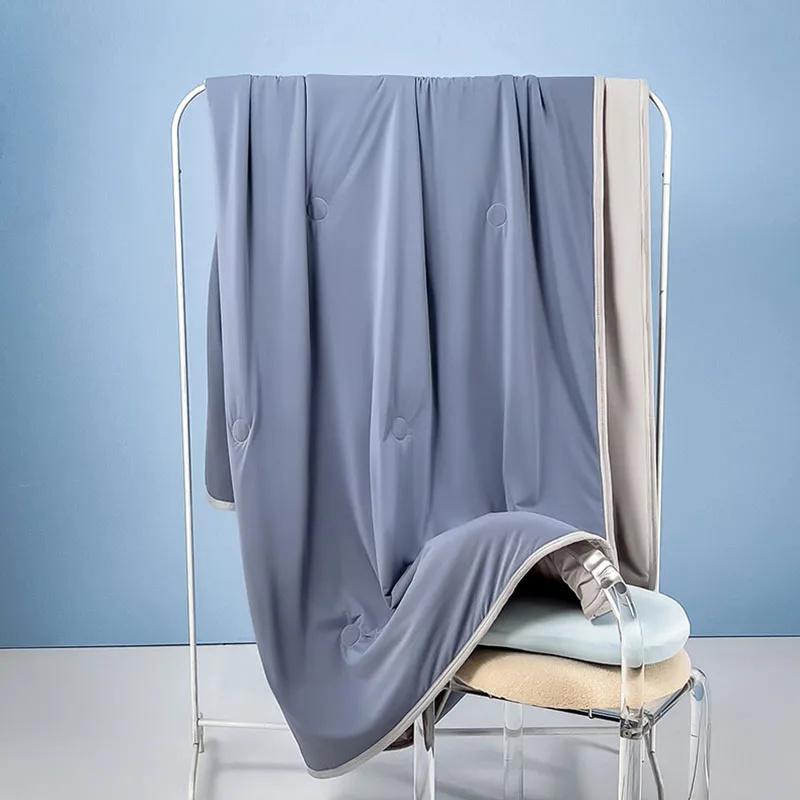 2026 Soft Silky Cool Summer Quilt Double Side Cold Cooling Fabric Breathable Cooled Air Condition Blanket Summer Thin Comforter