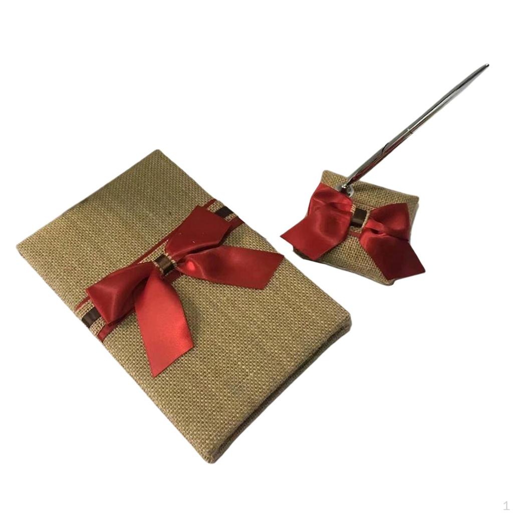 Hessian Rock Hochzeitsgast Stand Set Satin Schleife
