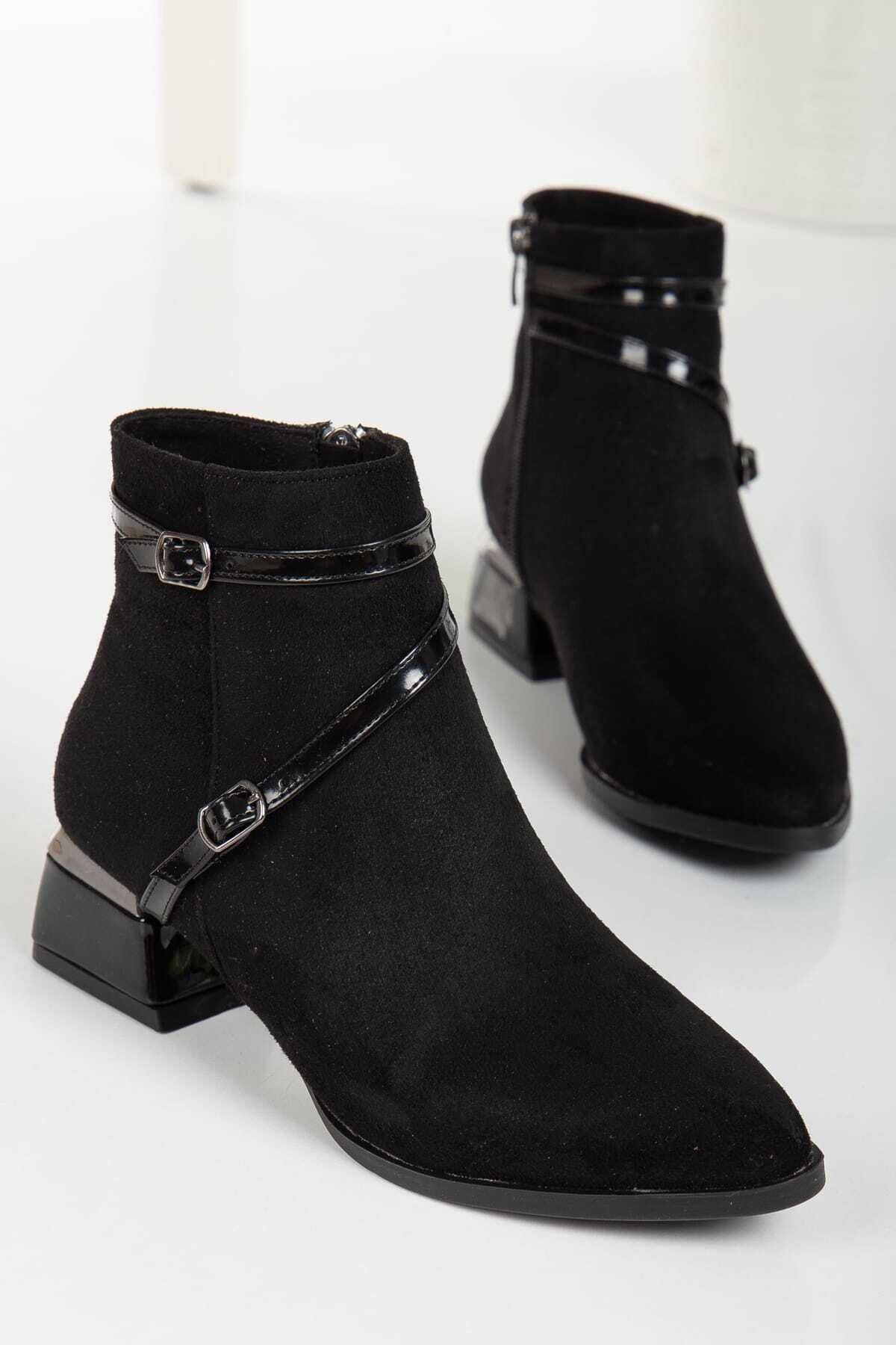 

Women Modern Stylish Fashion Cross Buckle Women Casual Boots Short Heels Cm Heel 37