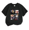 Kids Boys Girls 100% Cotton Crew Neck Short Sleeve T-Shirt, Cartoon Anime Skater Baseball Character Print Casual Comfortable Tee for Daily Summer Wear