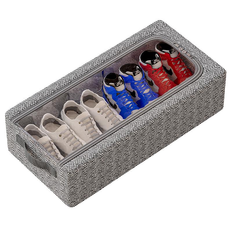 Foldable Transparent Shoe & Boot Storage Box with Steel Frame, Dustproof & Under-Bed Space Saver