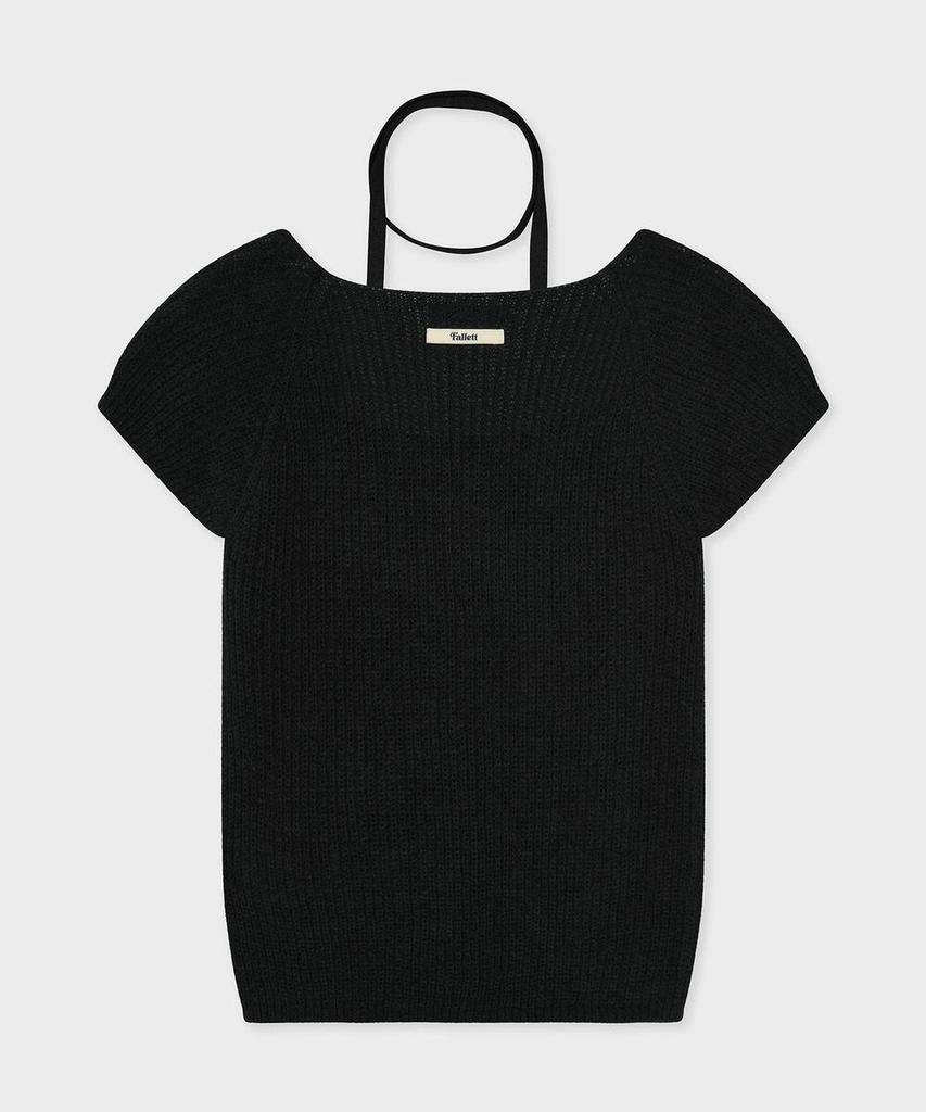 FALLETT Square Neck Tie Knit Black