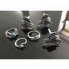 Turquoise Moon Arrow & Elephant 6-Piece Joint Ring Set