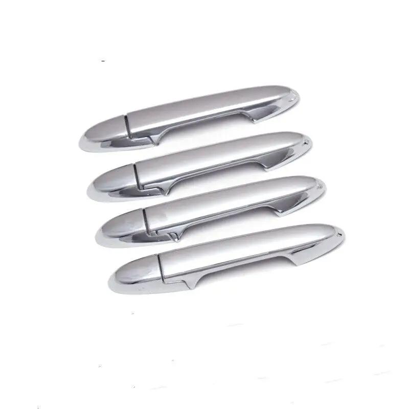 Door Handle Cover For Honda Fit Jazz 2014 2015 2016 2017 2018   Carbon Fiber Chrome Car Side Sticker Styling Accessories silver 0 button