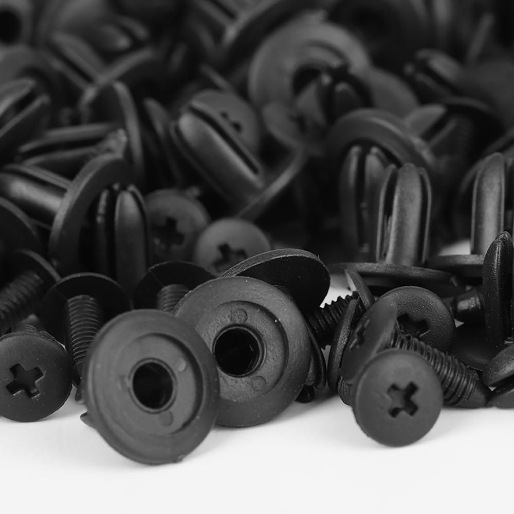 100PCS 6mm Car Plastic Rivets Plastic Fender Retainers Durable Push Pin Clips Trim Part Mount