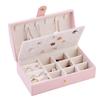 Travel Jewelry Box Organizer, for Necklace Ring Ear Studs, 2 Layer, White