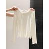 Korean Ruffle Long Sleeve Slimming Top for Women - 2026 Autumn Collection
