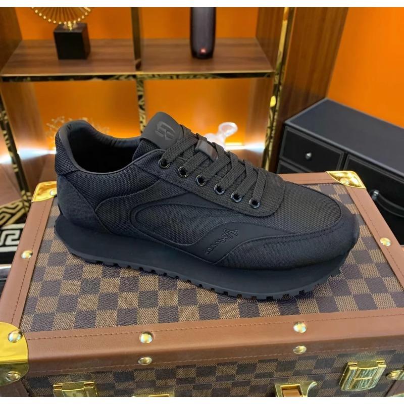 

Men s Casual Shoes 2026 Spring Summer New Comfortable Breathable Mesh Hollow Running Shoes Fashion Vintage Lace Up Sneakers 39 чорний