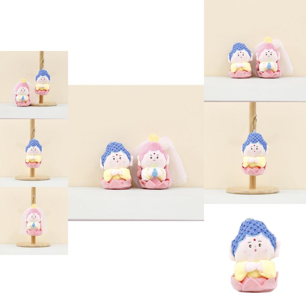 Adorable Plush Guanyin Bodhisattva Doll Soft Pp Cotton Figure Keychain For Bags