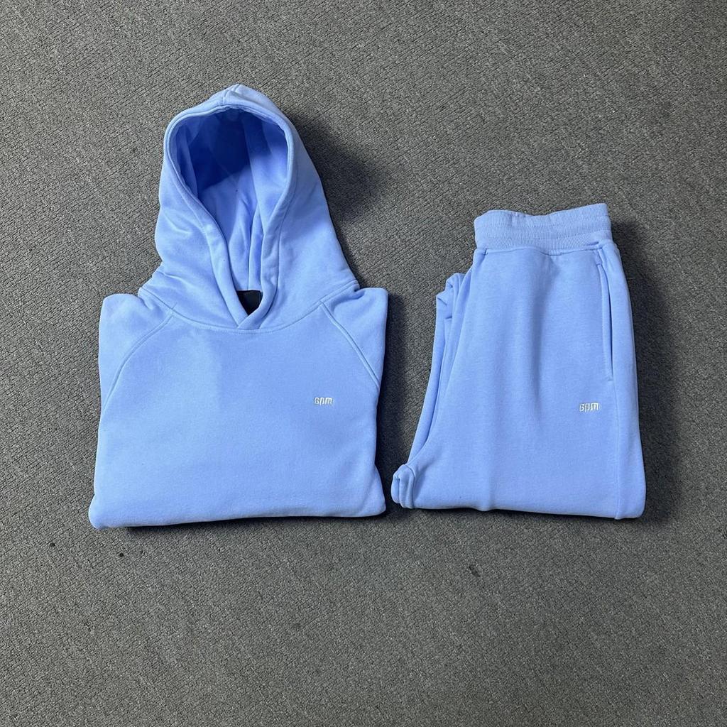 Cross-Border SPM Unisex Casual Embroidered Warm Hoodie & Sweatpants Set with Plus Velvet for Fall/Winter.