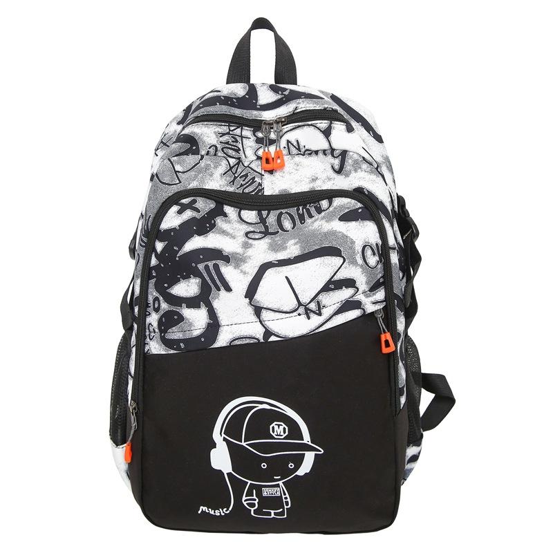 Schoolbag large capacity dirt-resistant music boy junior high school schoolbag girls high value niche ins campus high school backpack men