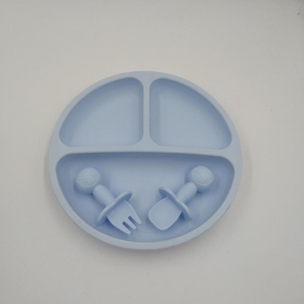 In-Stock Baby Silicone Meal Tray with Suction Cup - Compartmented Tableware