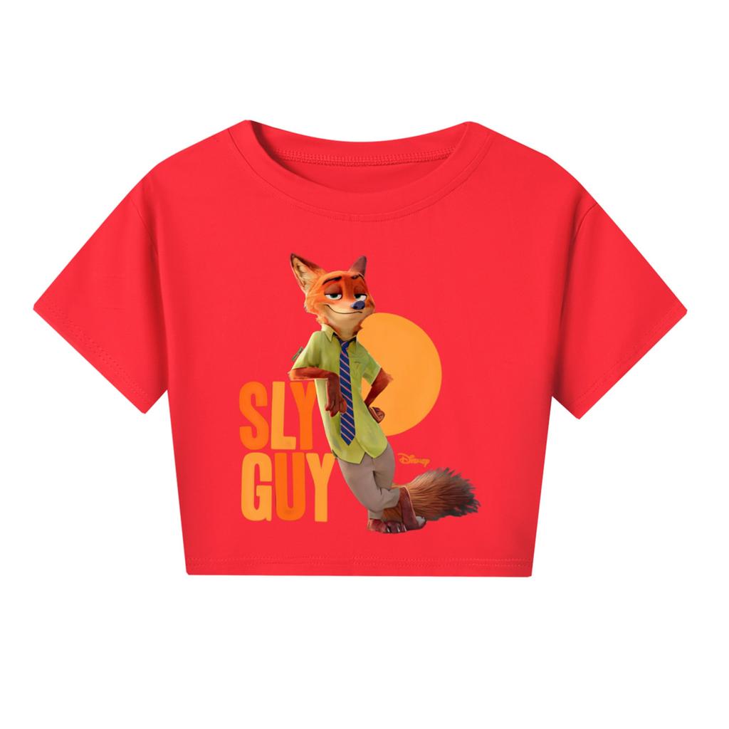 Fashionable Round Neck Short Sleeve Work Clothes Printed Tops For KID Summer Tops