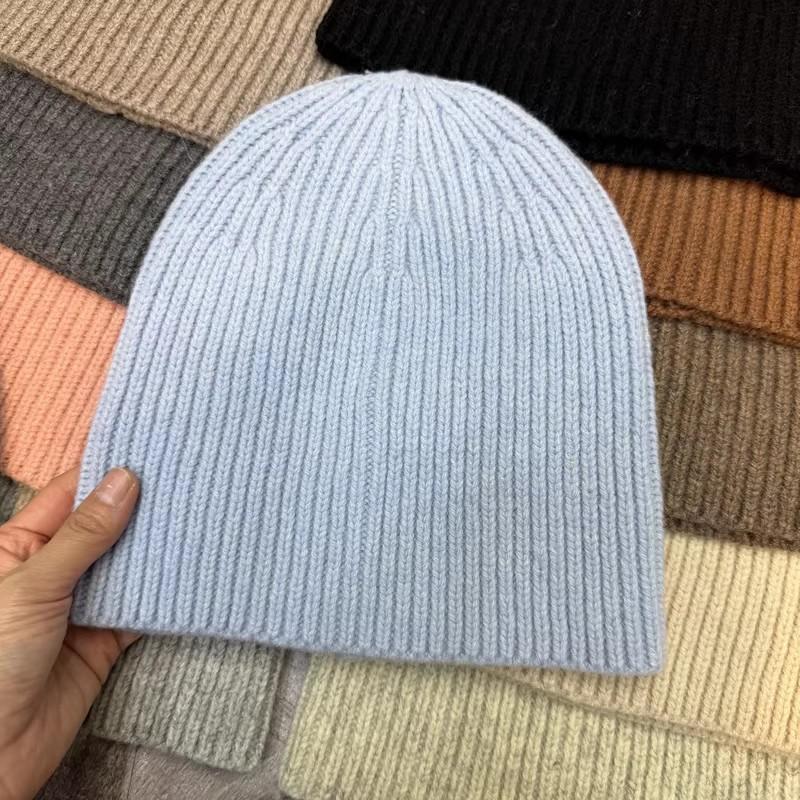 Autumn and winter warm and thin wool knitted hat children's Internet celebrity group personality solid color candy color wool cold hat