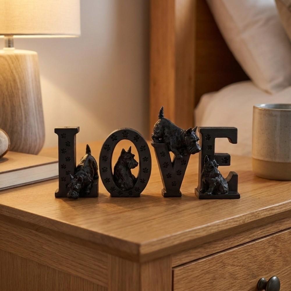 4PCS Romantic Dog Statue Ornament 3D Printing Love Themed Decorations Entryway Decoration