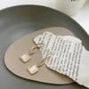 Silver Needle Geometric Cat's Eye Tassel Earrings for Women - Unique Design