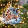 Snow House Christmas Tree Hanging Ornament Holiday Party Decorations Xmas Tree Pendant 2D Acrylic Flat Christmas Pendant