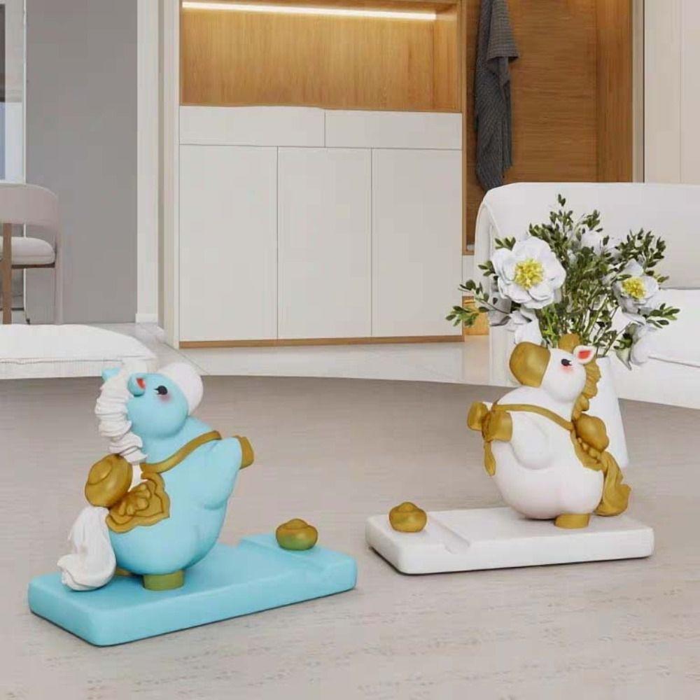 Resin Mobile Phone Stand Horse Mascot Cell Phone Bracket Zodiac Pony Phone Holder Desk Decor