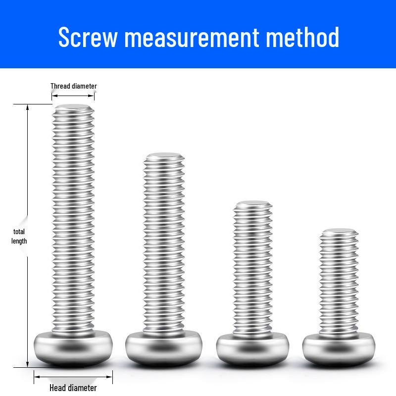 Baolian Phillips Pan Head Self-Tapping Screw Set with Nut Cap & Washer (Sizes M2-M6)