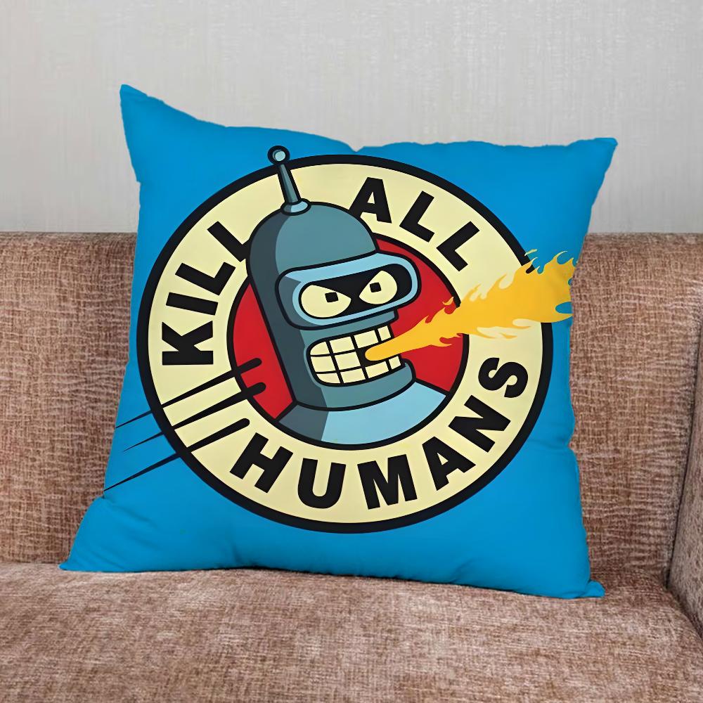 F-Futurama Anime B-Bender  Pillow Case For Home Bedroom Car Office Decoration Living Room Sofa Cushion Cover Suitable