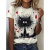 Damen T-Shirt Lustiger Tierprint Sommer Rundhals Kurzarm Outdoor Freizeit T-Shirts Damen Übergröße Kleidung Pullover