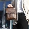 Bolsa Transversal de Couro Multifuncional Masculina para Negócios