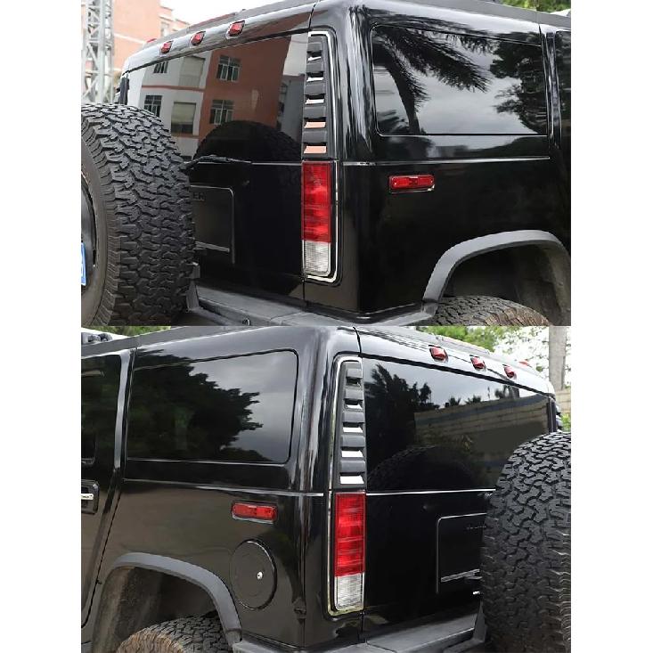 For Hummer H2 2003-2009 Stainless Steel Silver Car Tail Light Lamp Trim Bezel Cover Trim Sticker Car Accessories