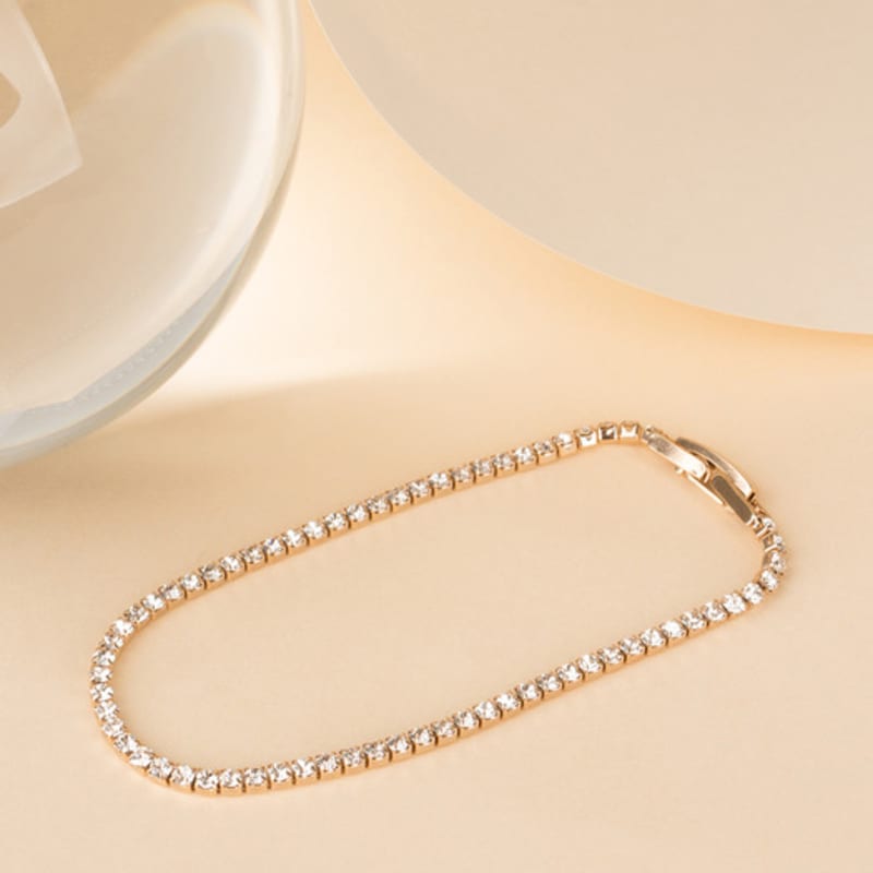 AUGUST ALICE Crystal Line Bracelet_Champagne Gold