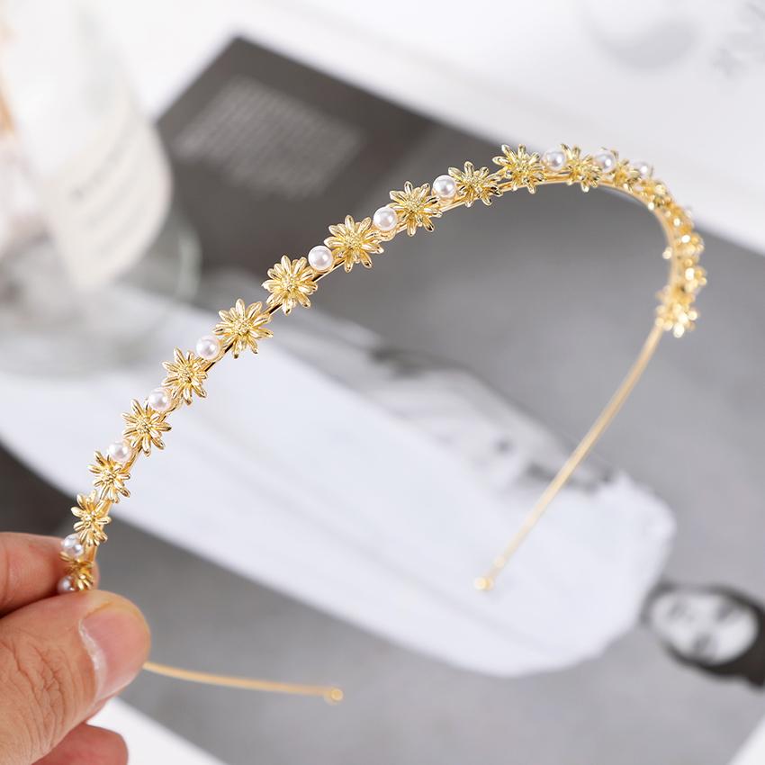 Women's Fashion Rhinestone Headband Pearl Alloy Hairband Vintage Headband Jewelry Hair Accessories For Women Trend Hair Hoop