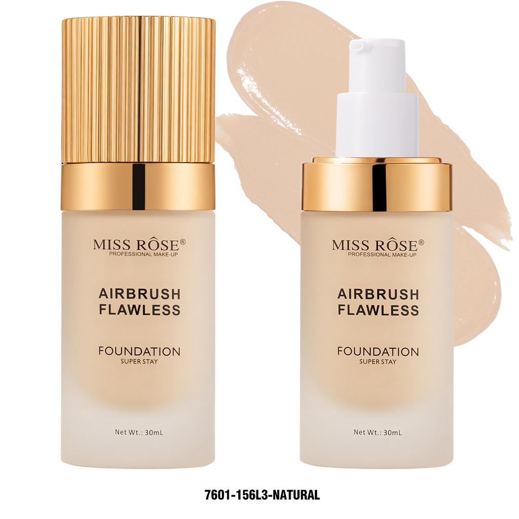 MISS ROSE Fond de teint pour peau grasse Finition naturelle Imperméable Longue tenue