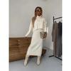 2024 Autumn/Winter Women's Knitted Sweater & Elegant Midi Skirt Two-Piece Set