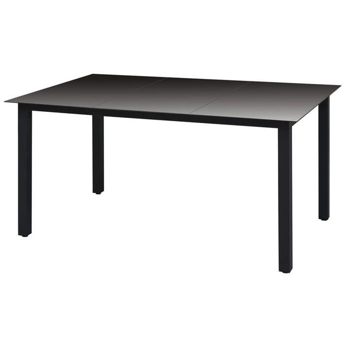 VidaXL Garden Table Black 150 X 90 X 74 Cm Aluminium and Glass