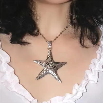 Minimalist Style Starfish Pendant Necklace Fashionable Neck Chain Jewelry For Women Girls