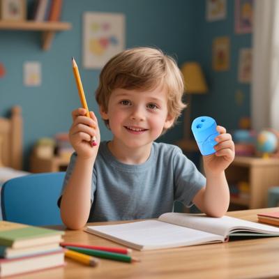 4Pcs Dual Hole Pencil Sharpeners for Kids Students Transparent Scratch Box Sharpener Portable Manual Sharpener for School Office Home