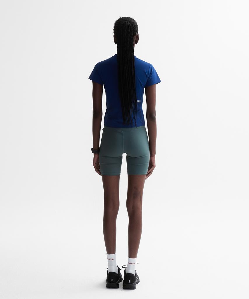 Minasu Venode Small Track Logo Active Tshirts_Blue (Crop Fit)