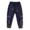 Men's Spring and Autumn Thin Size Plus Size Solid Color Leg Tight Pants Wide Leg Embroidered Lantern Pants