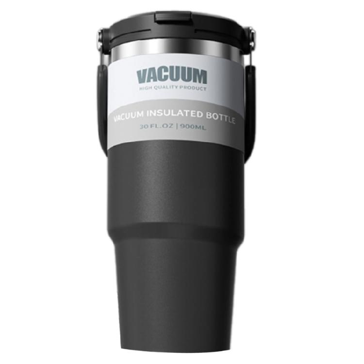 Tazza d'Acqua da 900ML con Tappo a Cannuccia, Tazza da Caffè Termica Sottovuoto in Acciaio Inossidabile per Bevande Fredde e Calde, Bicchieri Isolanti