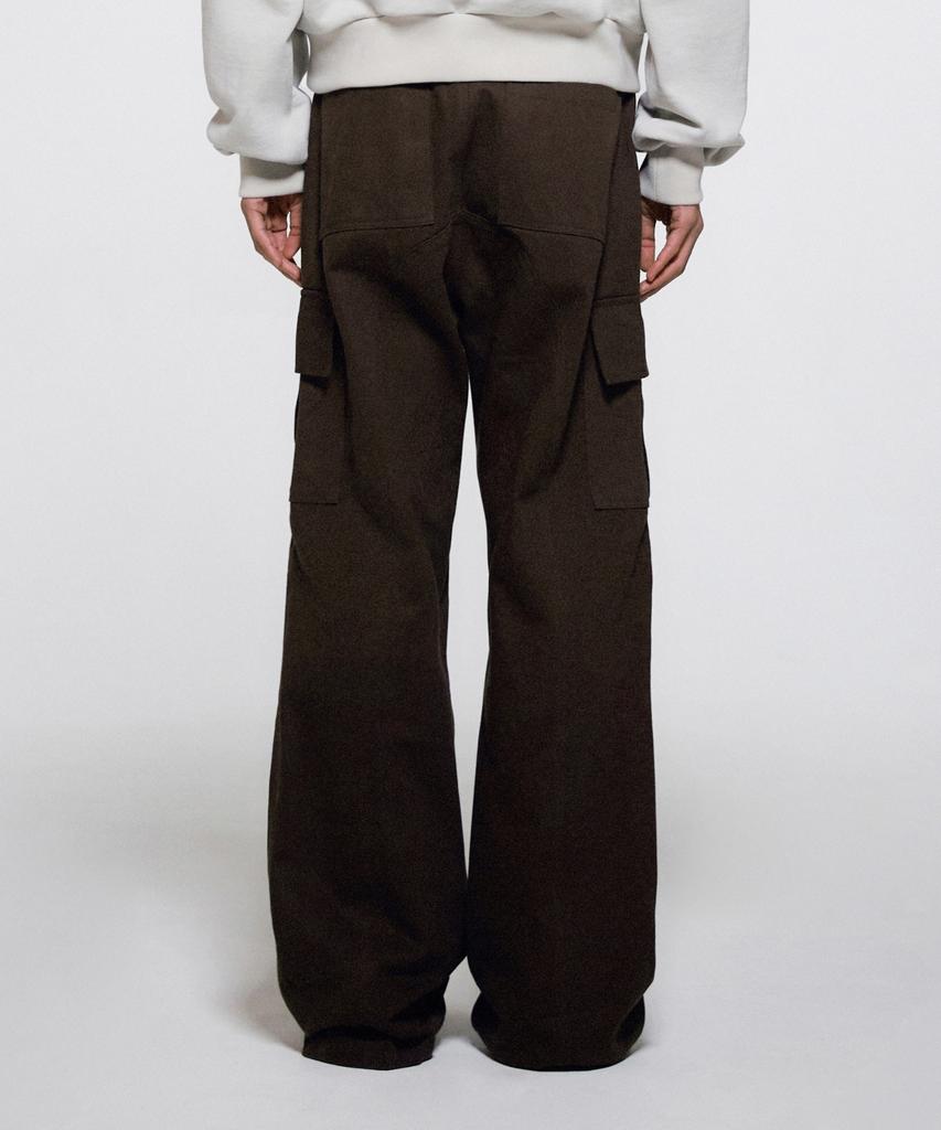 ERA Men Diagonal Cut Cargo Pants - Brown