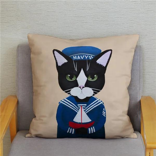 Cartoon Cycling Cat Print Cushion Cover Super Soft Pillowcase 45x45  Home Decor