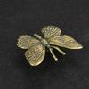 Home Decoration Crafts Pure Brass Butterfly Figurines Miniatures Ornament Antique Copper Insect Statue Accessories Small Crafts