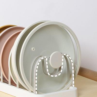 Multifunctional Plastic Pot Lid Holder U-shaped Detachable Pot Lid Rack Adjustable Space Saving Dish Drying Rack Kitchen