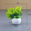 1Pc Artificial Green Turtle Leaf Bamboo Potted Plant With White Flower Pot Mini Turtle Leaf Plant For Home Office Dairly Decor