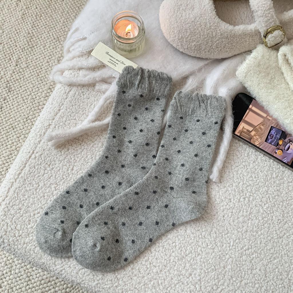 New Product Bubble Sweet Girl Point In The Wild East Gate Wave Pile Socks Wool Socks Children Tube