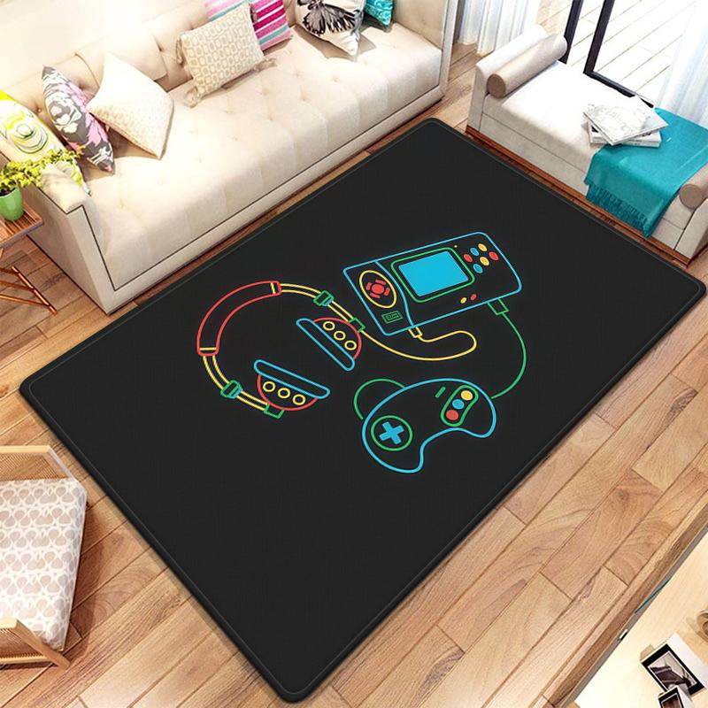 Tapete Geométrico com Padrão de Controle para Gaming Esports para Quarto de Meninos Tapete Grande para Sala de Estar Decoração de Casa Tapete