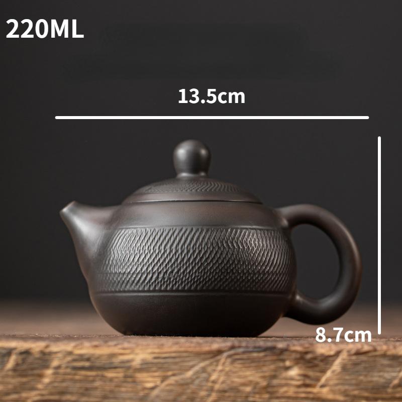 Jianshui Purple Ceramic Teapot Chinese Xishi Pot Handmade Jumping Knife Pattern Household Ceramic Filter Brewing Teapot