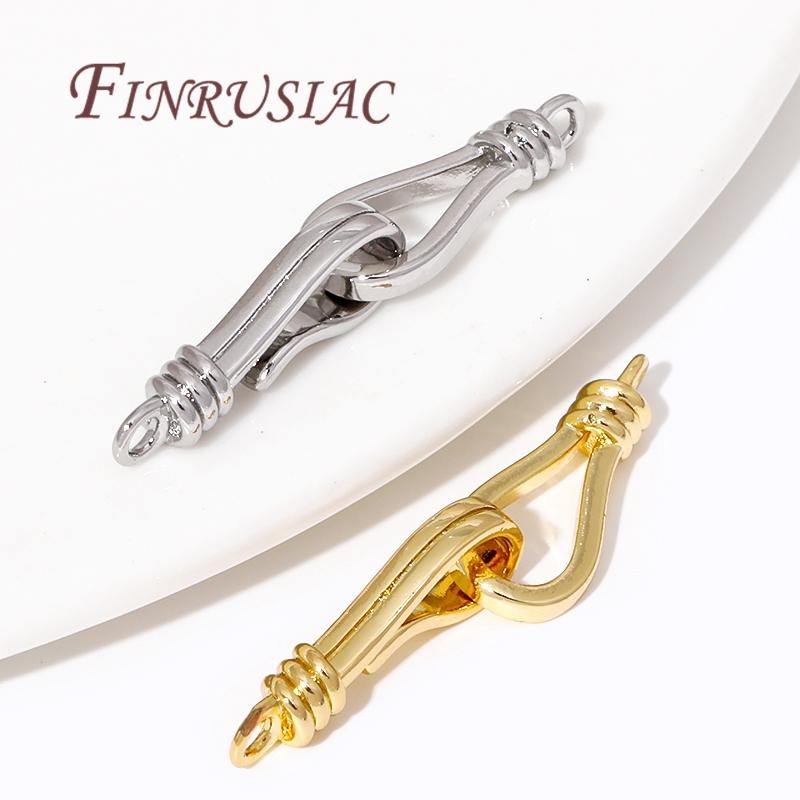 18K Gold Plated Clasps For Jewelry,Brass End Clasp Connectors For Bracelets Making DIY Accessories,Necklace Hook Clasps Finding