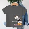 Cute Cat Harajuku Fashion Tshirts for Girl Boy Animal Cat Cartoon Kawaii Tee Top Cat Lover Gift Kids Short Sleeve Cotton Tee
