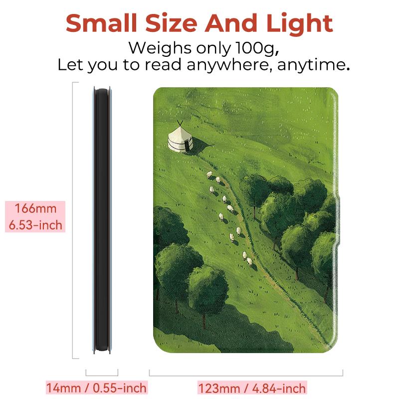Twosheep 6-inch Case for Kobo Clara BW Clara Colour Clara 2E TPU Magnetic Flip Auto Wake Sleep TPU soft Cover Cute Cat Style