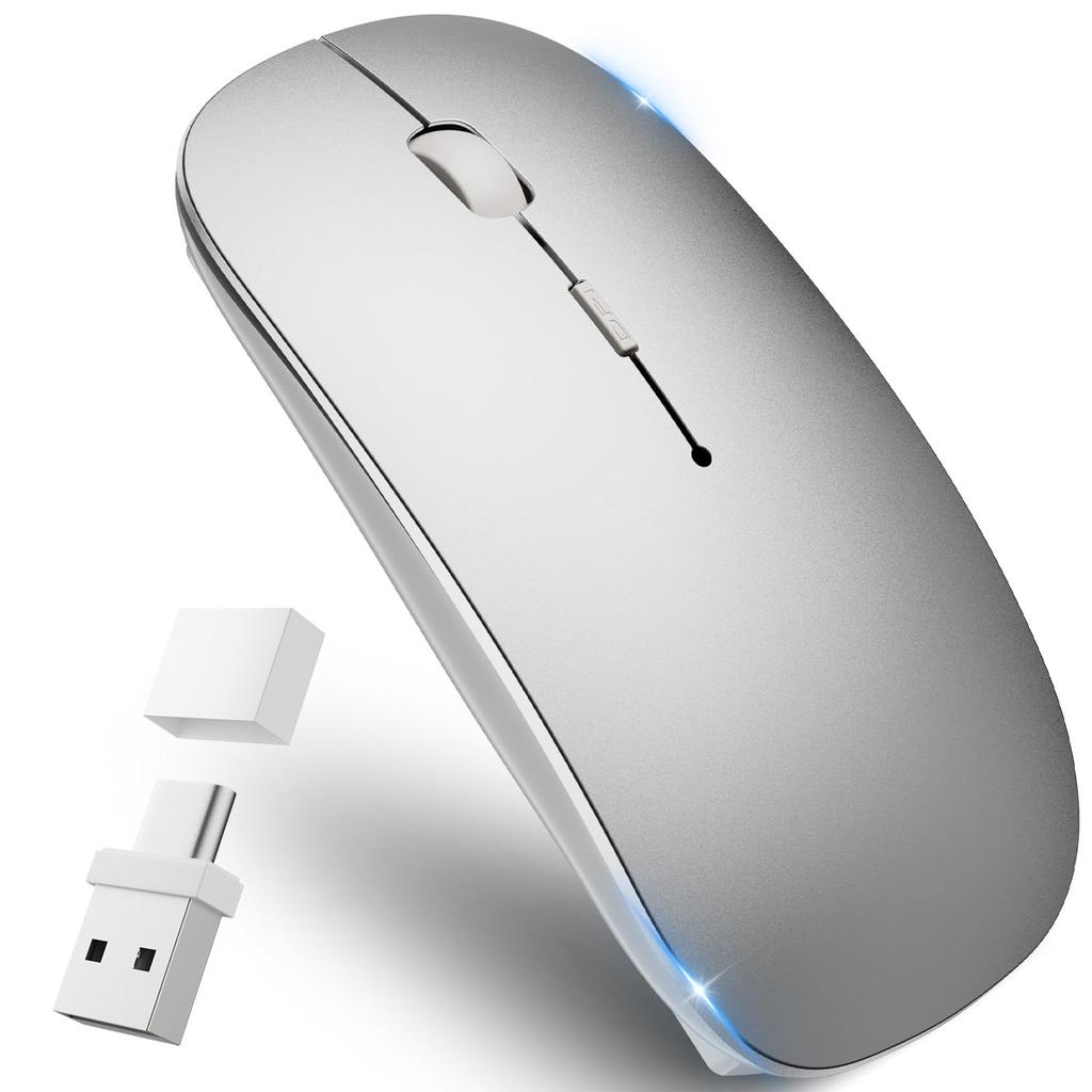 Wireless Bluetooth Mouse with Port High Bluetooth DPI TELEC Compatible with and Smartphones [2025 Industry-Leading Type-C & USB-A Compatible] Type-C